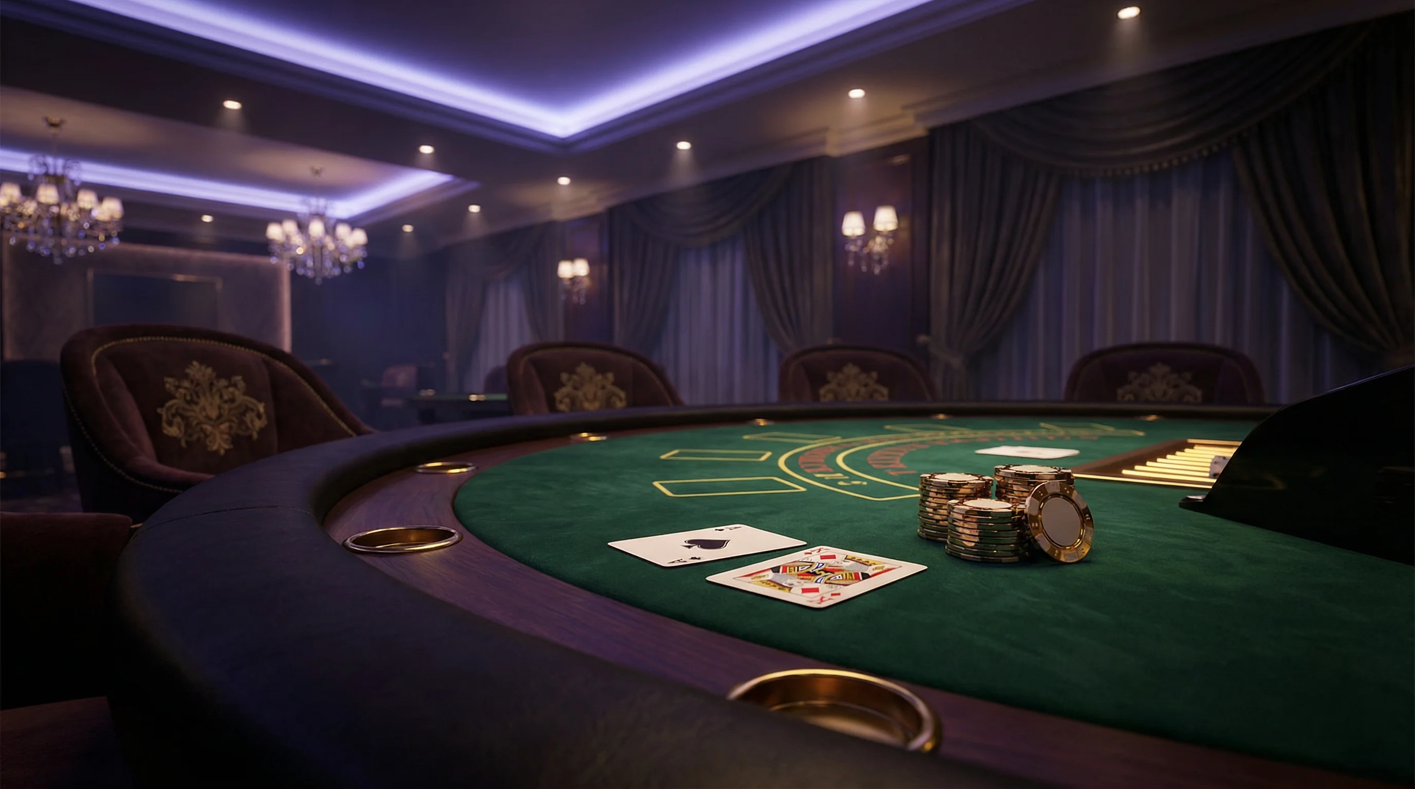 Mesa de Blackjack 21 pontos no cassino bethorse